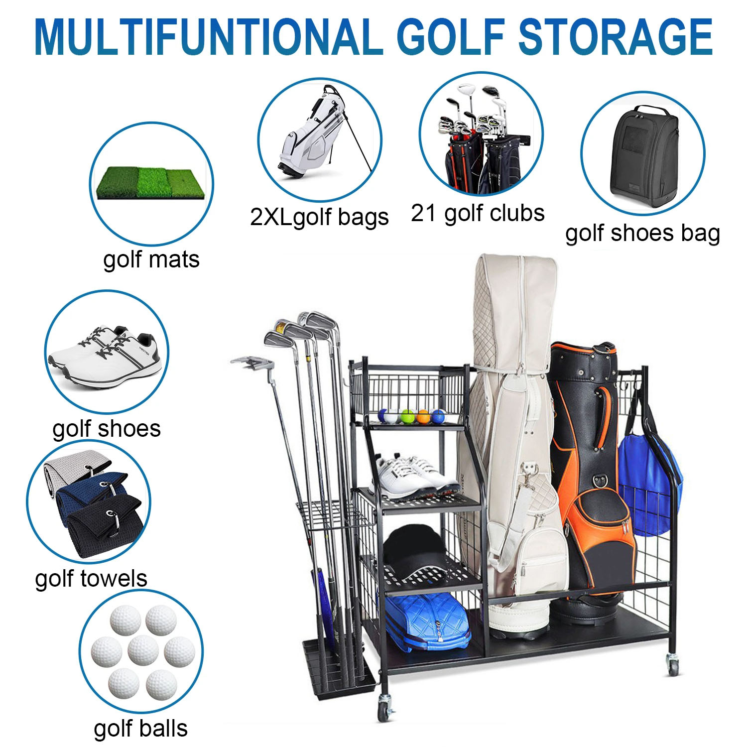 Golf Bag Storage Garage Organi - Sports Equipment Garage Storage avis et prix