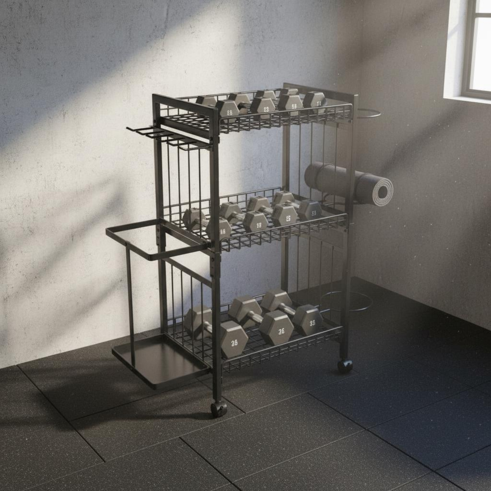 Mobile Gym Equipment Rack Spac - Sports Equipment Rack avis et prix