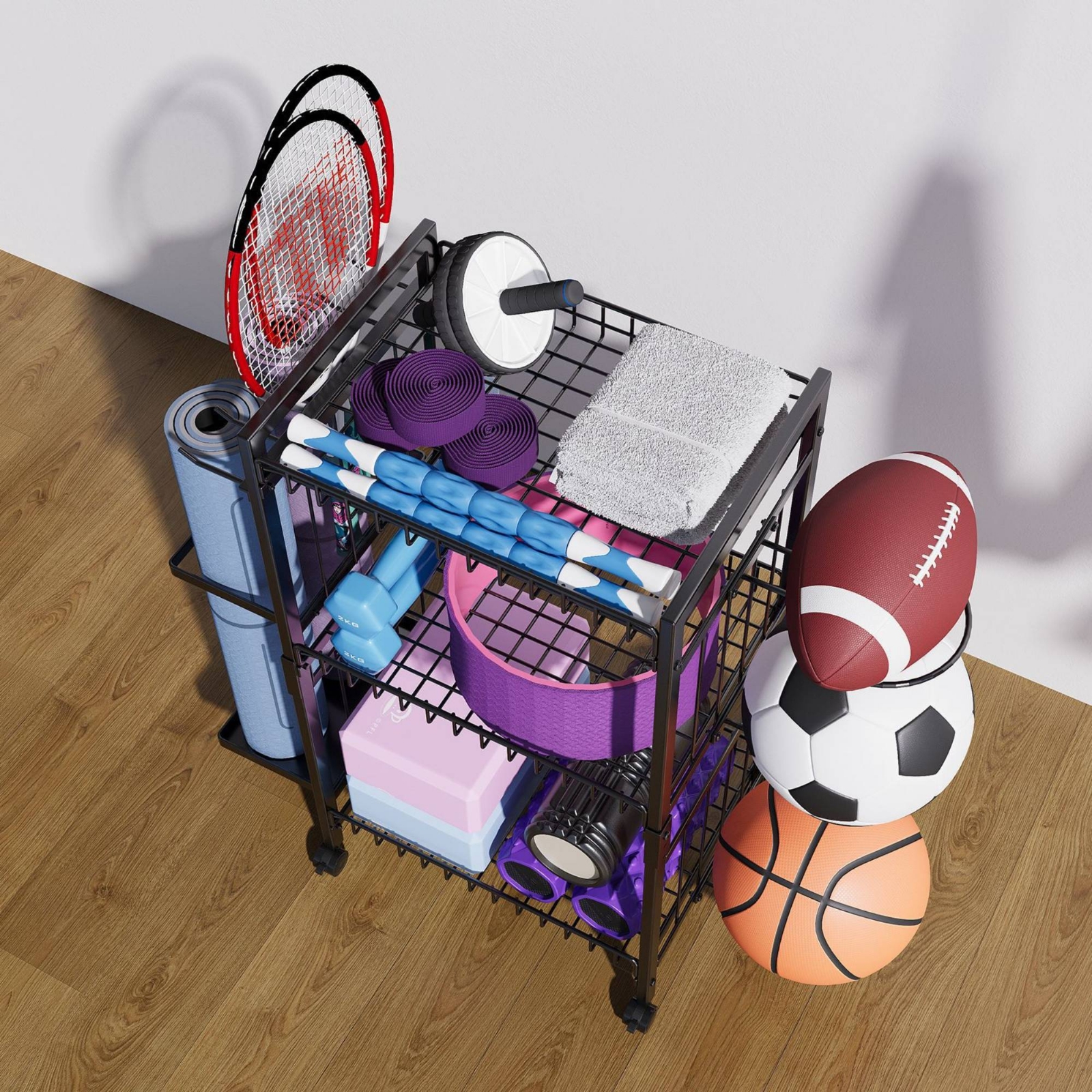 Mobile Gym Equipment Rack Spac - Sports Equipment Rack avis et prix