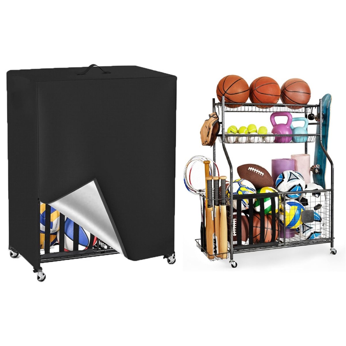 Basketball Rack Cover Garage S - Sports Equipment Garage Storage avis et prix