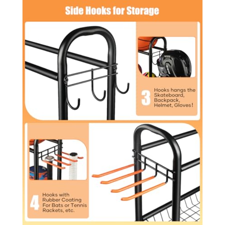 Basketball Rack Rolling Basket - Sports Equipment Rack avis et prix