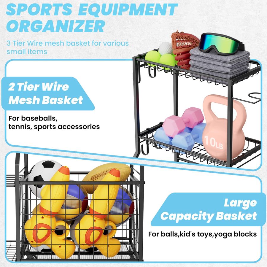 Sports Equipment Organizer, Ga - Sports Equipment Garage Storage avis et prix