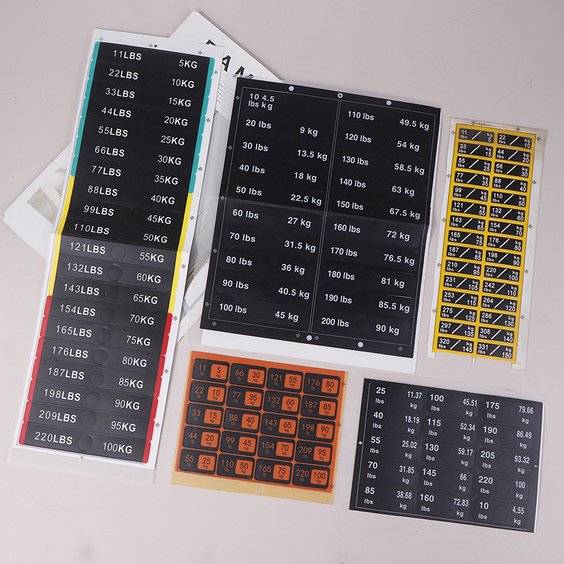 Weight Stack Labels 4.5kg To 1 - Sports Equipment Names avis et prix