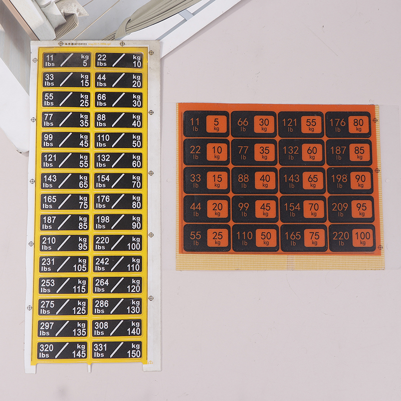 Weight Stack Labels 4.5kg To 1 - Sports Equipment Names avis et prix