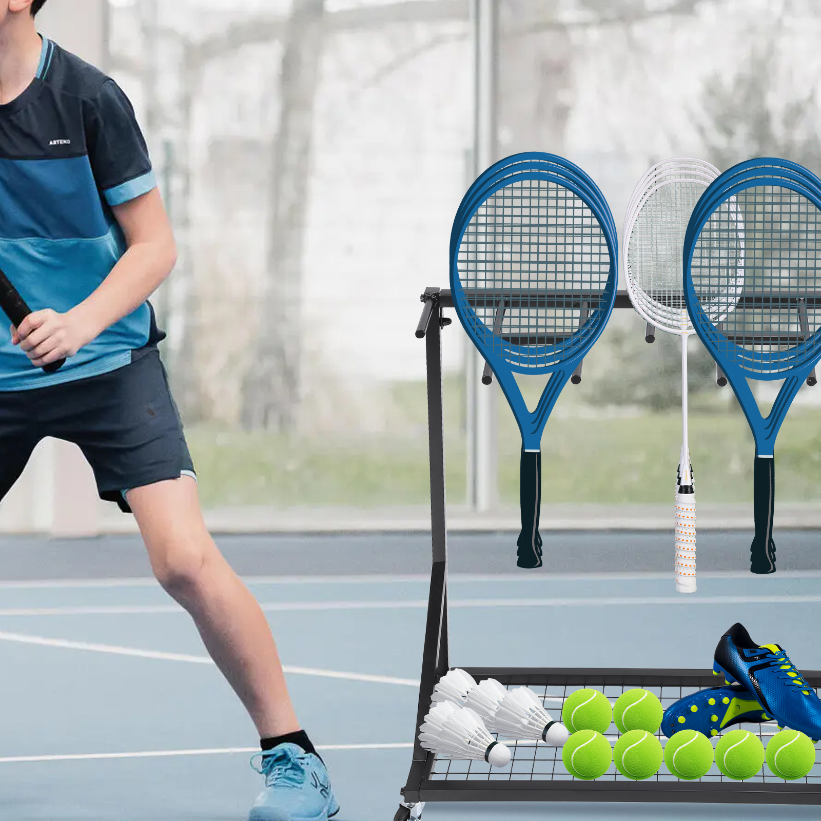 Sports Racquet Storage Organiz - Sports Equipment Rack avis et prix